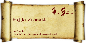 Hejja Zsanett névjegykártya